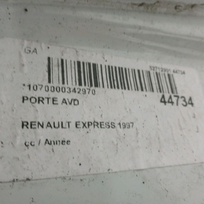 Porte avant droite occasion RENAULT EXPRESS 7751470933 4