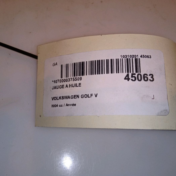 Jauge a huile occasion VOLKSWAGEN GOLF V Phase 1 11-2003->10-2008 2.0 TDI 140ch 2