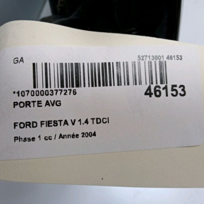 Porte avant gauche occasion FORD FIESTA V Phase 1 09-2002->10-2005 1.4 TDCI 1692524 3