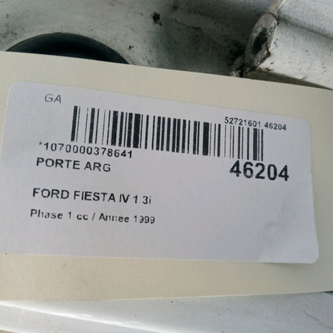 Porte arrière gauche occasion FORD FIESTA IV Phase 1 09-1995->09-1999 1.3i 1007035 3