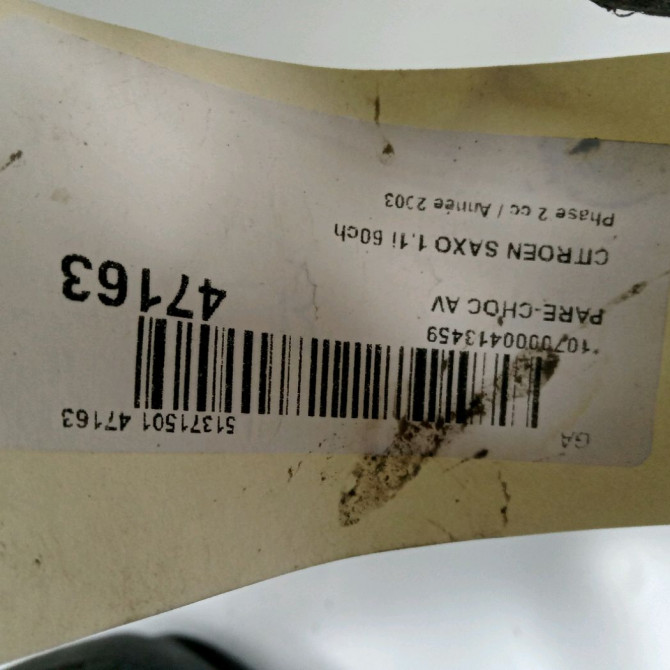 Pare-choc avant occasion CITROEN SAXO Phase 2 09-1999->12-2004 1.1i 60ch 4