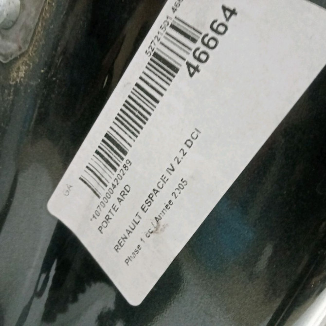 Porte arrière droite occasion RENAULT ESPACE IV Phase 1 09-2002->03-2006 2.2 DCI 7751476286 3