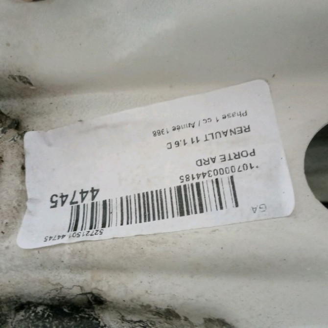 Porte arrière droite occasion RENAULT 11 Phase 1 04-1983->06-1989 1.6 D 3