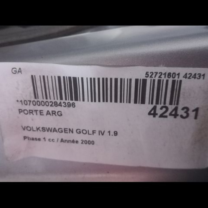 Porte arrière gauche occasion VOLKSWAGEN GOLF IV GOLF IV Phase 1 1998-01-01->2005-06-30 1.9 TDI 100ch 1J6833055F 3