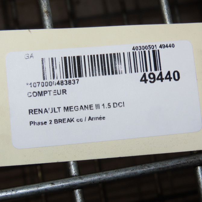 Compteur occasion RENAULT MEGANE III Phase 1 04-1995->04-1999 1.5 DCI 110ch 248101992R 4