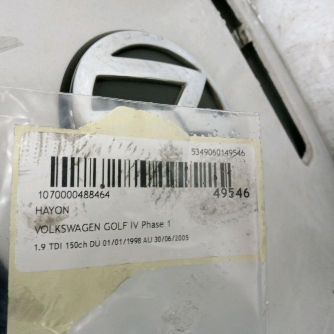 Hayon occasion VOLKSWAGEN GOLF IV GOLF IV Phase 1 1998-01-01->2005-06-30 1.9 TDI 150ch 1J6827025G 2