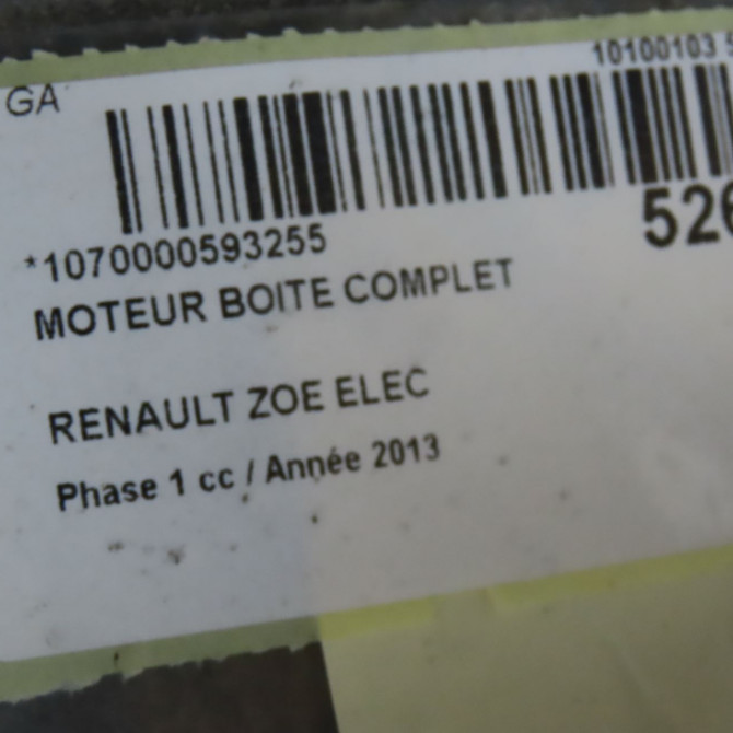 Moteur boite complet occasion RENAULT ZOE Phase 1 10-2012->... ELEC 6