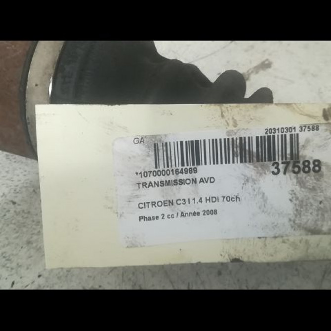 Transmission avant droite occasion CITROEN C3 I Phase 2 10-2005->12-2010 1.4 HDi 70ch 3273SX 2