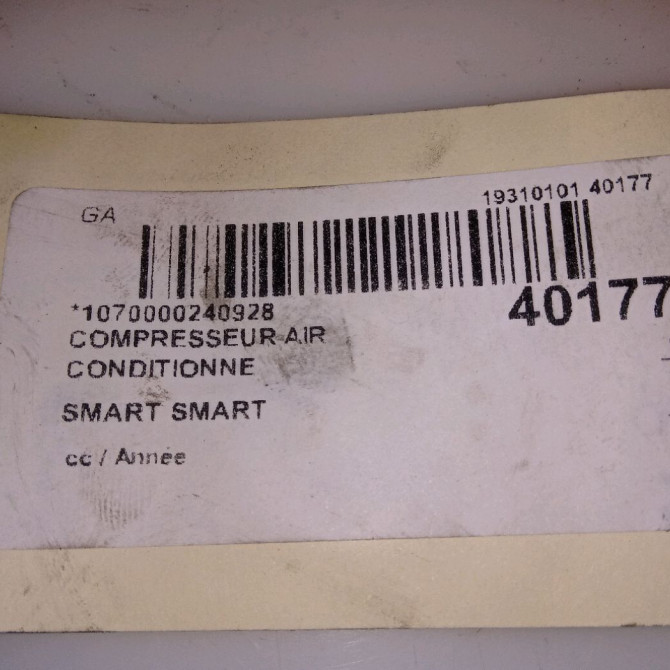Compresseur air conditionne occasion SMART SMART CITY/FORTWO II 1602300111 6