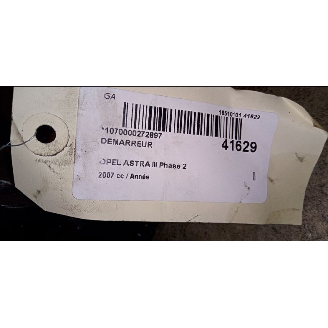 Démarreur occasion OPEL ASTRA III Phase 2 01-2007->04-2011 95520320 5