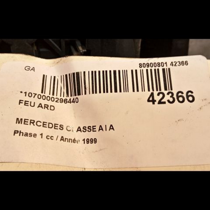 Feu arrière droit occasion MERCEDES CLASSE A I Phase 1 01-1998->03-2001 A 170 CDI 1688201064 3