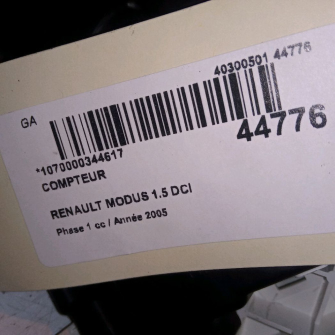 Compteur occasion RENAULT MODUS Phase 1 09-2004->12-2007 1.5 DCI 65ch 8200617794 5