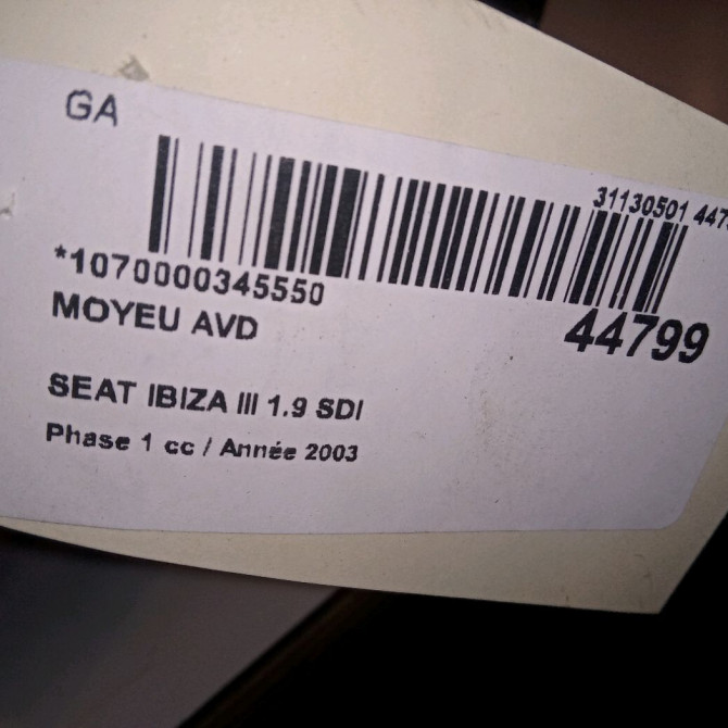 Moyeu avd occasion SEAT IBIZA III Phase 1 03-2002->03-2006 1.9 SDI 6C0407621 4