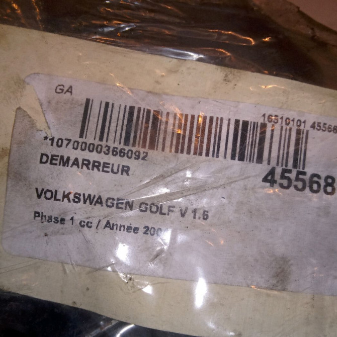 Démarreur occasion VOLKSWAGEN GOLF V Phase 1 11-2003->10-2008 1.6 102ch 2T911023M 6