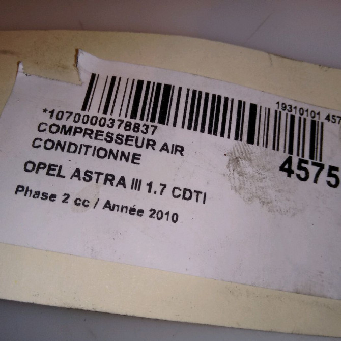 Compresseur air conditionne occasion OPEL ASTRA III Phase 2 01-2007->04-2011 1.7 CDTI 110ch 95515264 6