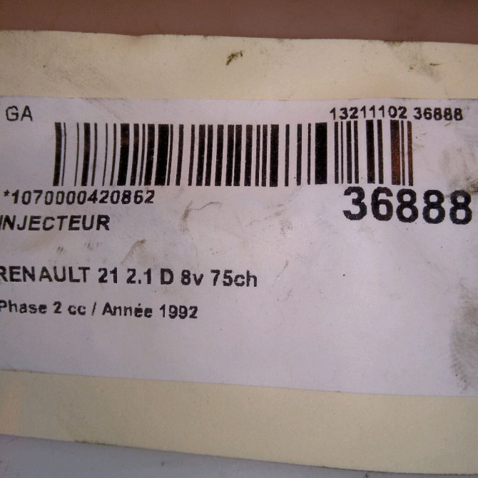 Injecteur occasion RENAULT 21 Phase 2 07-1989->09-1994 2.1 D 8v 75ch 7701033666 3