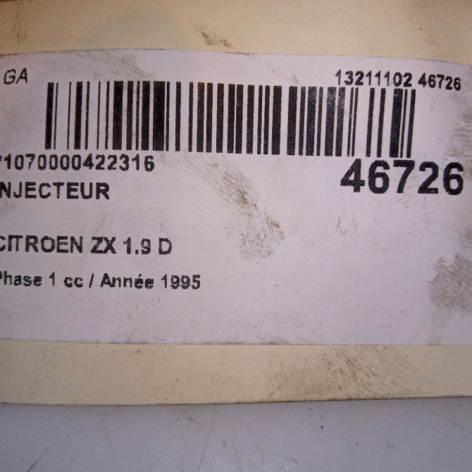 Injecteur occasion CITROEN ZX Phase 1 05-1992->06-1994 1.9 D 4