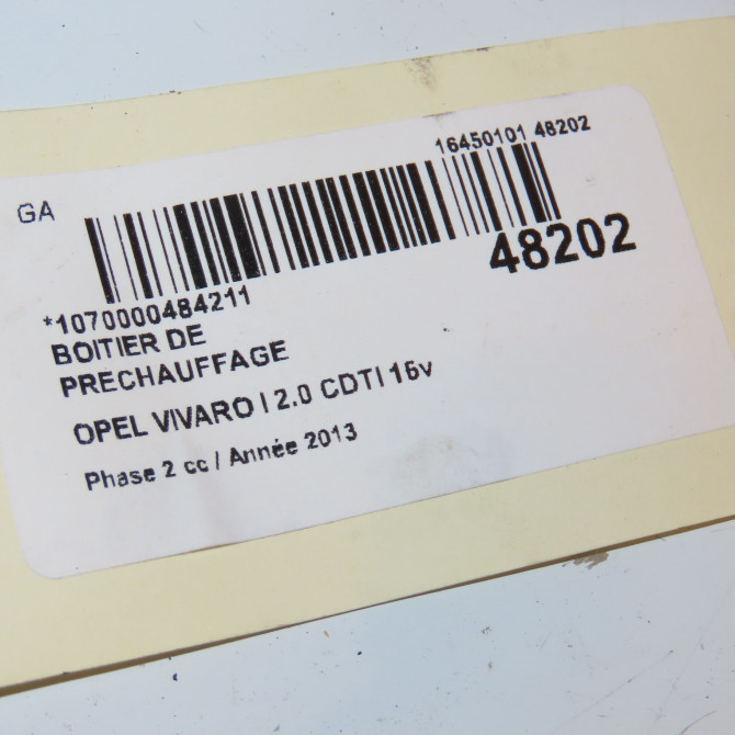 Boitier de préchauffage occasion OPEL VIVARO I Phase 2 08-2006->... 2.0 CDTI 16v 90ch 93862497 4