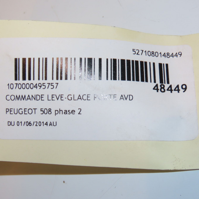 Commande lève-glace porte avant droite occasion PEUGEOT 508 phase 2 06-2014->... 98026388ZD 3