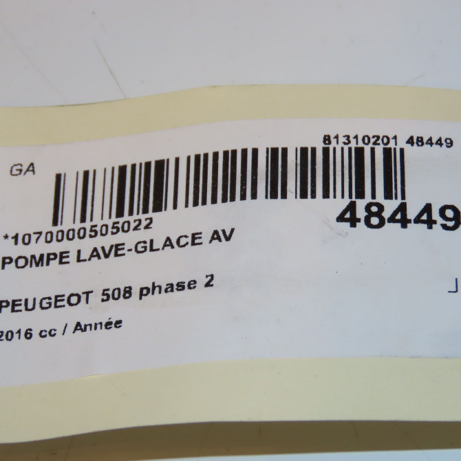 Pompe lave-glace avant occasion PEUGEOT 508 phase 2 06-2014->... 1609688180 3