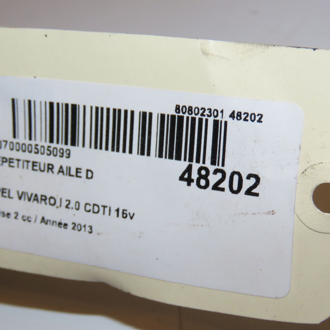 Répétiteur aile droite occasion OPEL VIVARO I Phase 2 08-2006->... 2.0 CDTI 16v 90ch 9161036 4