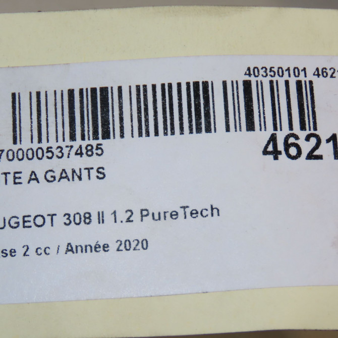 Boite à gants occasion PEUGEOT 308 II Phase 1 04-1995->04-1999 1.2 PureTech 110ch 16108048ZD 6