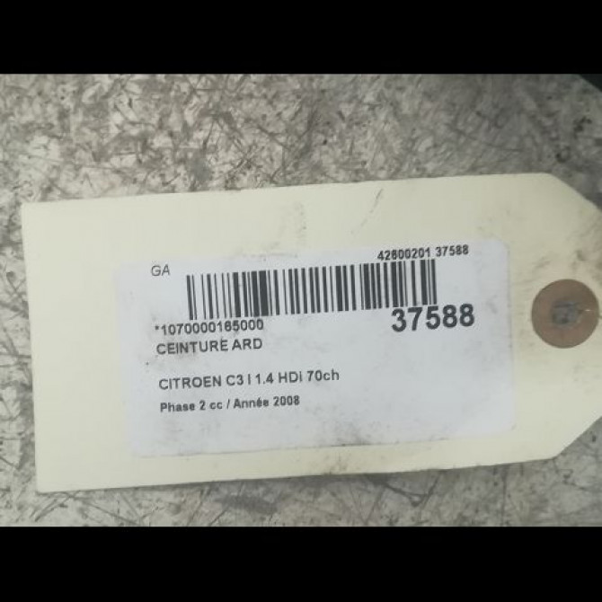 Ceinture arrière droite occasion CITROEN C3 I Phase 2 10-2005->12-2010 1.4 HDi 70ch 2