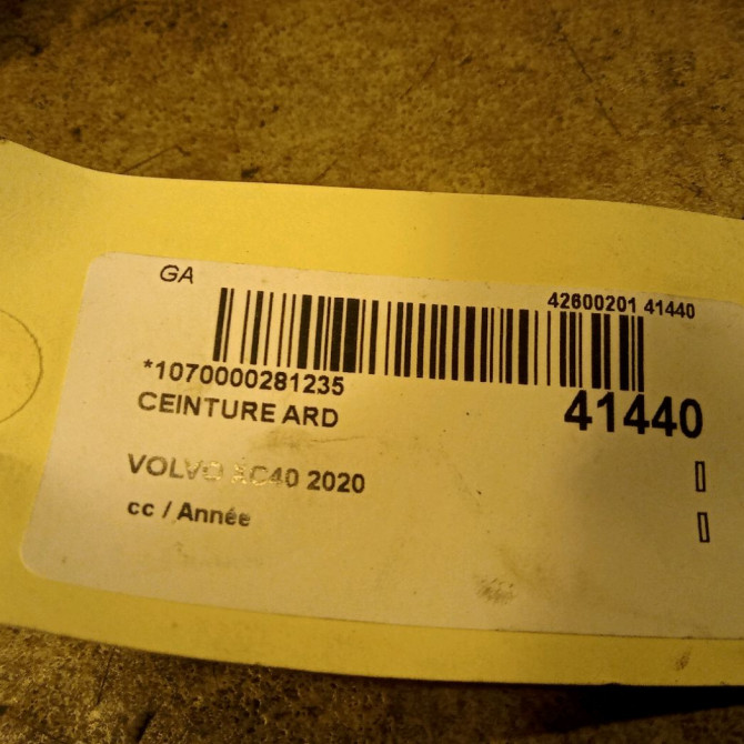 Ceinture arrière droite occasion VOLVO XC40 32239872 5