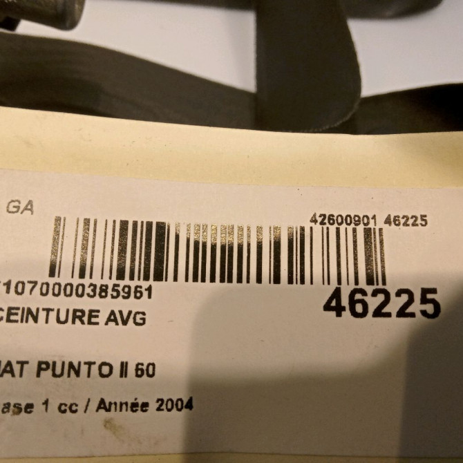 Ceinture avant gauche occasion FIAT PUNTO II Phase 1 10-1999->05-2003 60 735347169 4