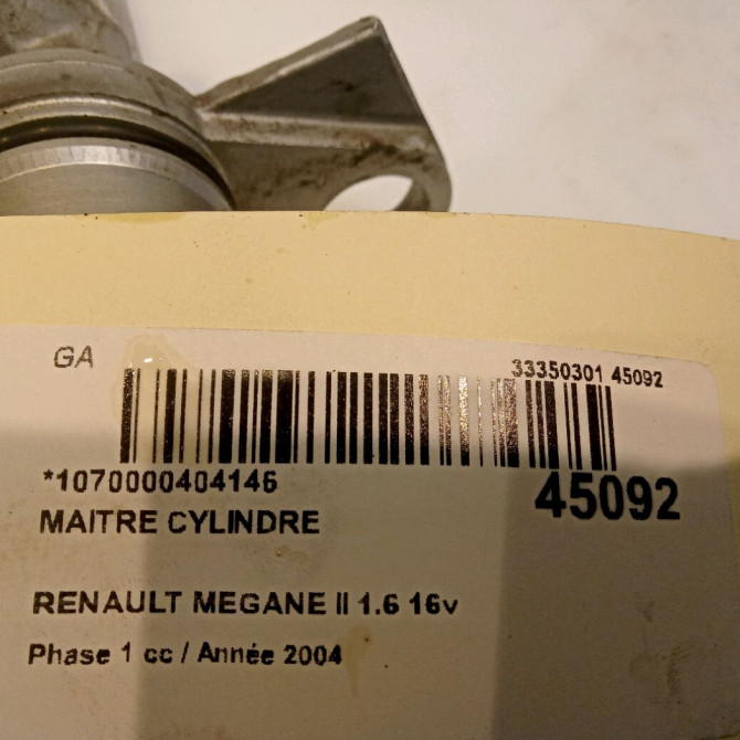 Maitre cylindre occasion RENAULT MEGANE II Phase 1 09-2003->12-2005 1.6 16v 7701207697 4