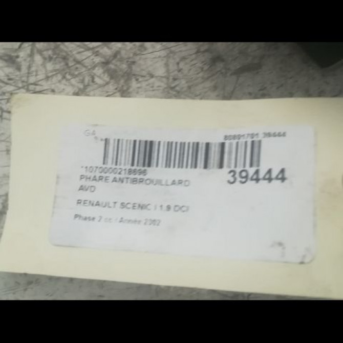 Phare antibrouillard avant droit occasion RENAULT SCENIC I Phase 2 08-1999->06-2003 1.9 DCI 100ch 7701045717 2