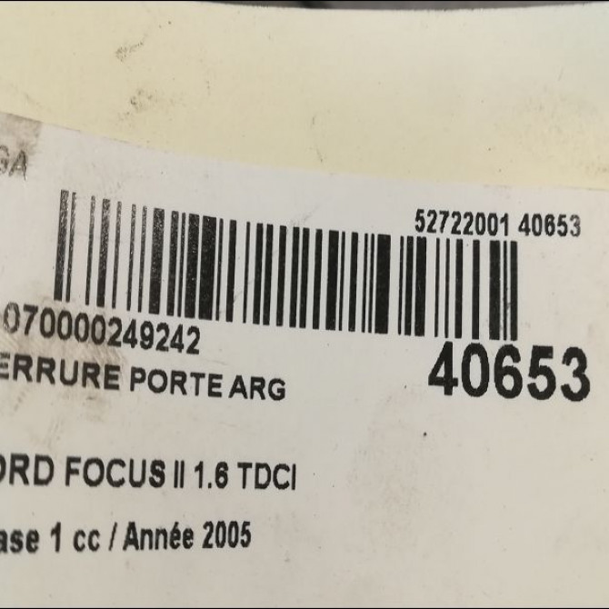 Serrure porte arg occasion FORD FOCUS II Phase 1 09-2004->12-2007 1.6 TDCI 110ch 4892387 3