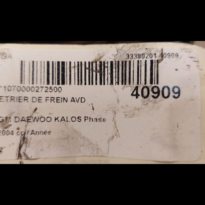 Etrier de frein avant droit occasion GM DAEWOO KALOS Phase 1 09-2002->12-2004 42365538 3