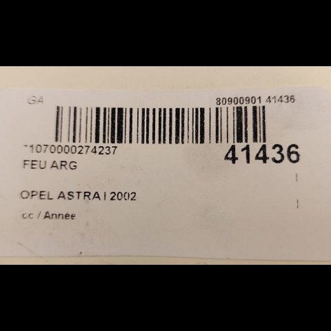 Feu arrière gauche occasion OPEL ASTRA II Phase 1 04-1995->04-1999 2.0 DTI 100ch 93174847 3