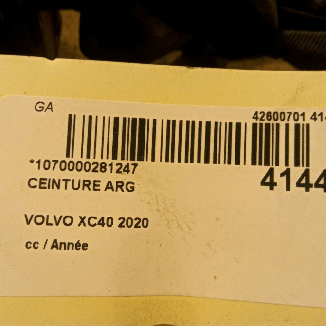 Ceinture arrière gauche occasion VOLVO XC40 32239872 5