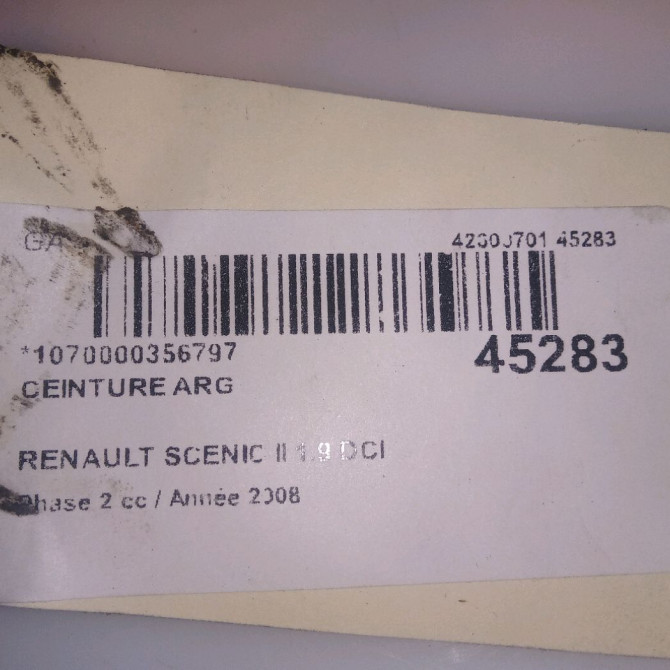 Ceinture arrière gauche occasion RENAULT SCENIC II Phase 2 09-2006->04-2009 1.9 DCI 130ch 8200798391 4