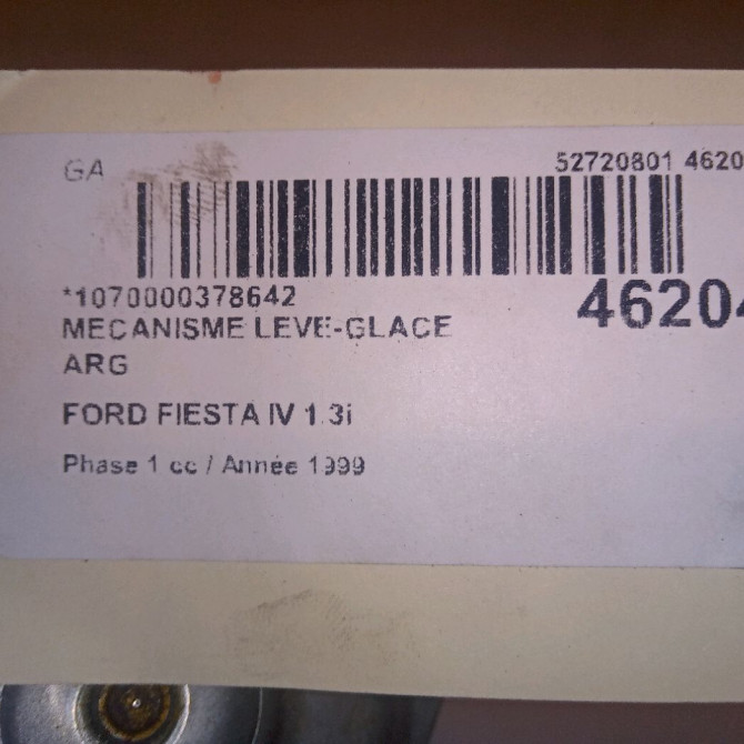 Mecanisme leve-glace arrière gauche occasion FORD FIESTA IV Phase 1 09-1995->09-1999 1.3i 1091052 4