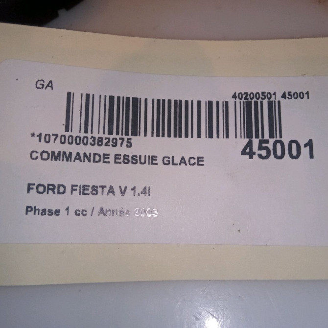 Commande essuie glace occasion FORD FIESTA V Phase 1 09-2002->10-2005 1.4i 1140522 4
