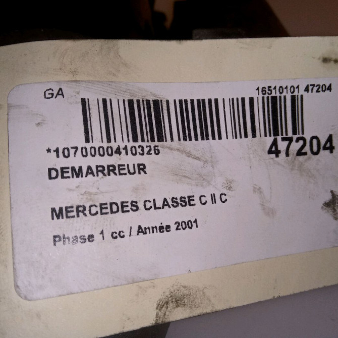 Démarreur occasion MERCEDES CLASSE C II Phase 1 05-2000->03-2004 C 270 CDI 170ch 5151290180 6