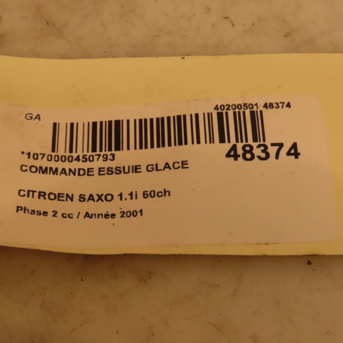 Commande essuie glace occasion CITROEN SAXO Phase 2 09-1999->12-2004 1.1i 60ch 6239G6 4