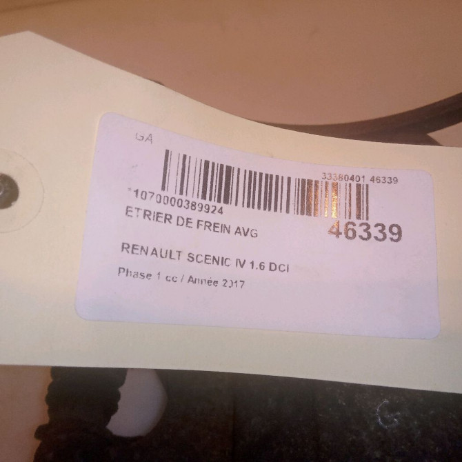 Etrier de frein avant gauche occasion RENAULT SCENIC IV Phase 1 04-1995->04-1999 1.6 DCI 130ch 410114125R 5