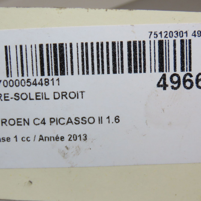 Pare-soleil droit occasion CITROEN C4 PICASSO II Phase 1 04-2013->... 1.6 e-HDi 8v 115ch 1610459480 5