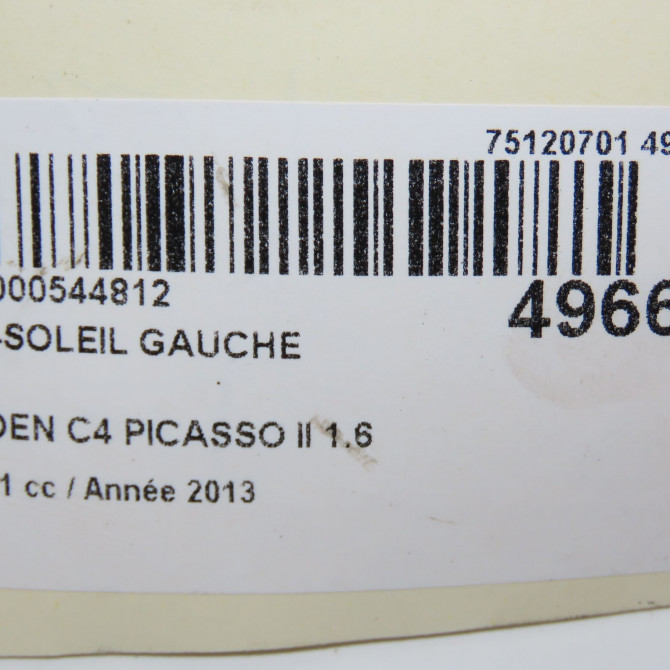 Pare-soleil gauche occasion CITROEN C4 PICASSO II Phase 1 04-2013->... 1.6 e-HDi 8v 115ch 1610459480 5