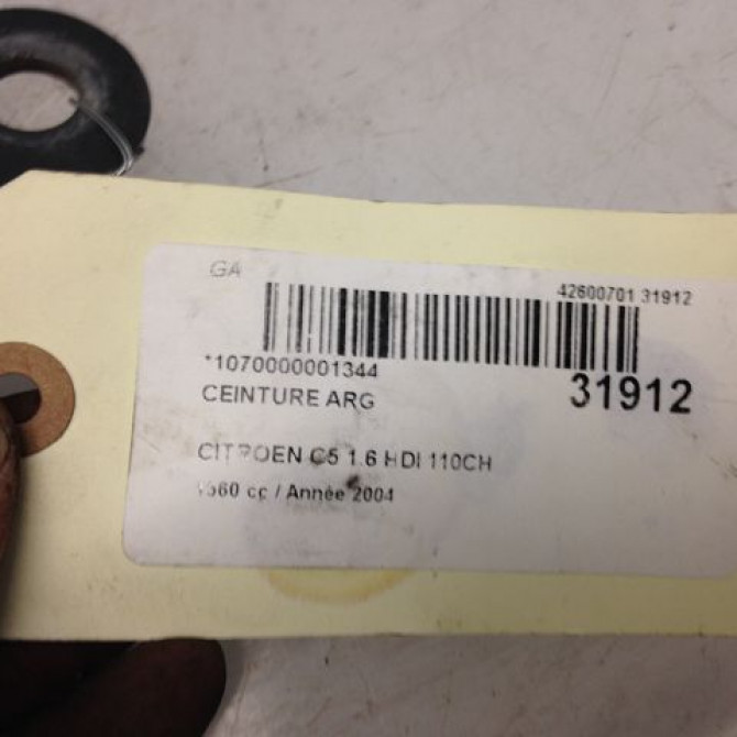 Ceinture arrière gauche occasion CITROEN C5 I Phase 2 09-2004->06-2008 1.6 HDi 110ch 8975P5 3