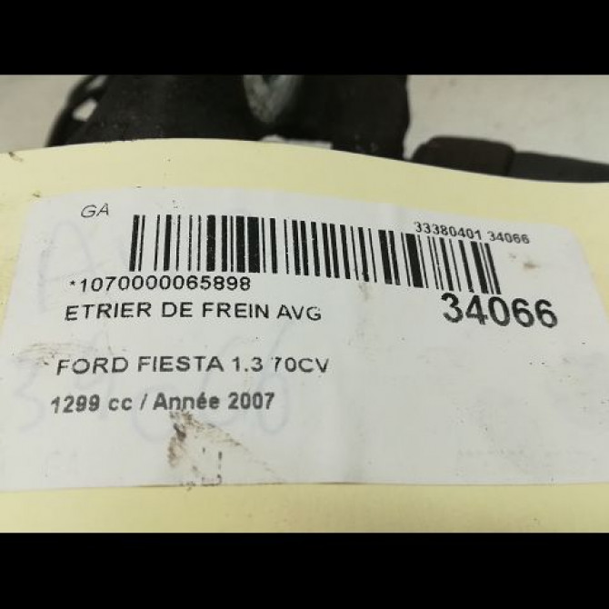 Etrier de frein avant gauche occasion FORD FIESTA V Phase 2 10-2005->10-2008 1.3i 4