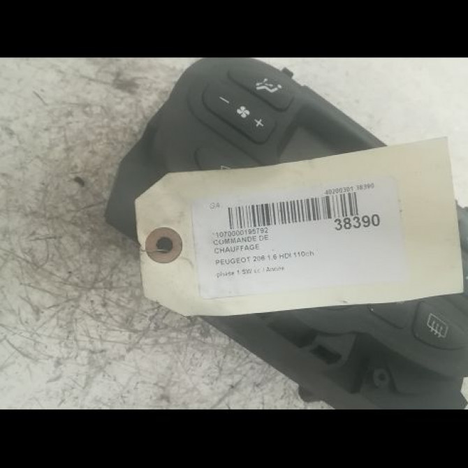Commande de chauffage occasion PEUGEOT 206 206 phase 1 SW 2002-06-01->2006-12-31 1.6 HDI 110ch 2