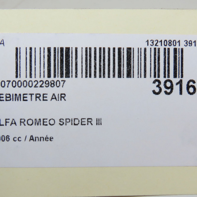 Debimetre air occasion ALFA ROMEO SPIDER III Phase 1 09-2006->12-2010 55187722 6