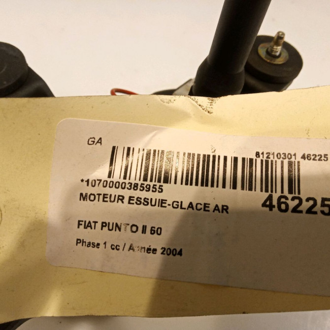 Moteur essuie-glace arrière occasion FIAT PUNTO II Phase 1 10-1999->05-2003 60 46523867 4