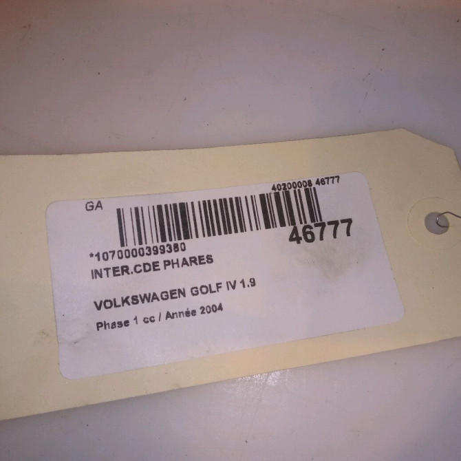 Interrupteur commande de phares occasion VOLKSWAGEN GOLF IV GOLF IV Phase 1 1998-01-01->2005-06-30 1.9 TDI 100ch 1C094153120H 5