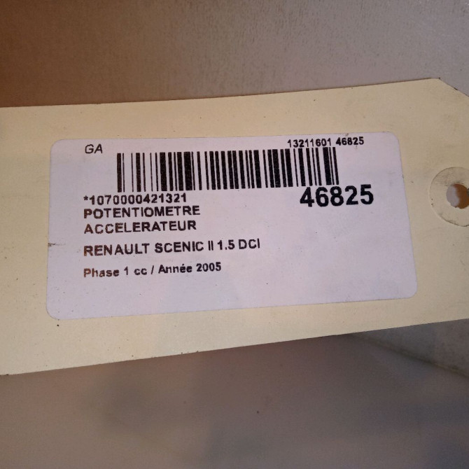 Potentiometre accelerateur occasion RENAULT SCENIC II Phase 1 03-2004->09-2006 1.5 DCI 100ch 4